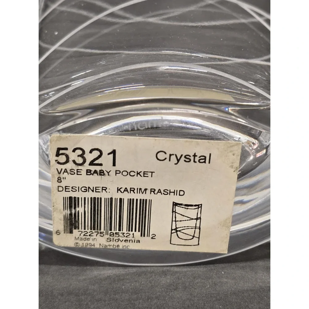 Karim Rashid Nambe Crystal‎ Pocket Vase LARGE 8